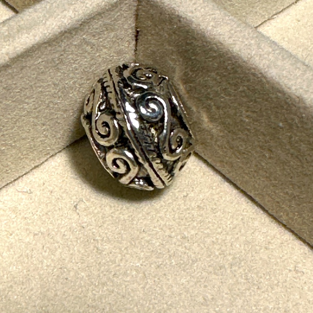 Brighton scroll antiqued silver plated charm bead for charm bracelet